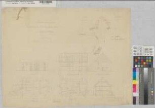 Beckum (Balve) Pachtung Cordes Stallgebäude Grundrisse, Schnitte, Ansichten, Lageplan 1906 1 : 100/500 51 x 69 Bleistiftzeichnung Landsberg-Velensches Bauamt Landsberg-Velen