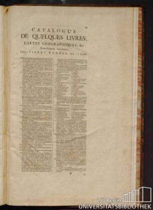 Catalogue de quelques livres, cartes geographique, &c.