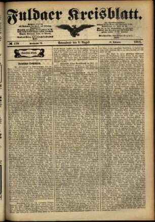 Zweite Ausgabe vom Samstag, den 06. August 1910.