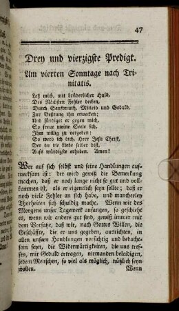 Drey und vierzigste Predigt. - Fünf und vierzigste Predigt.