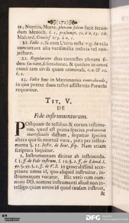 Tit. V. De Fide instrumentorum.