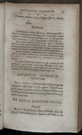 Analysis Actorum Apostolicorum.