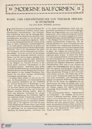 Wohn- und Geschäftshäuser von Theodor Preckel in Pforzheim