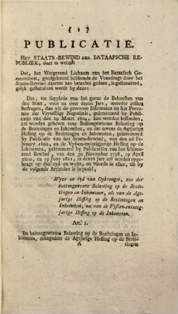 Publicatie van het Staats-Bewind der Bataafsche Republiek. 1804, 9. July