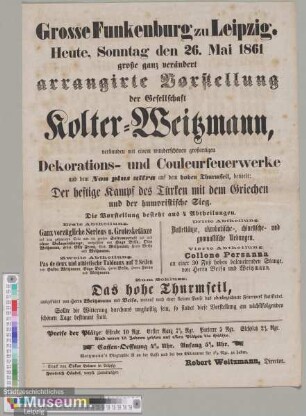Arrangierte Vorstellung der Gesellschaft Kolter-Weitzmann