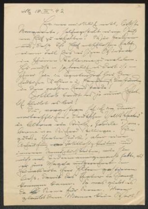 Brief von Fritz Brehmer an Margarete Hauptmann