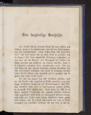 Eine langweilige Geschichte.