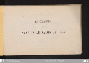 Les Cosaques : invasion au salon de 1854