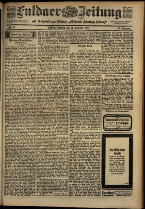 Zweite Ausgabe vom Samstag, den 24. November 1900.