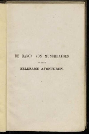 De Baron Von Münchhausen En Zijme Avonturen