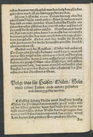 Volgt was für Heüser/ Mülen/ Wein unnd todner Leüten/ auch anders gefunden und/ hinweg gefürt worden.