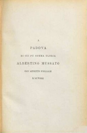 Albertino Mussato studio storica e letterario