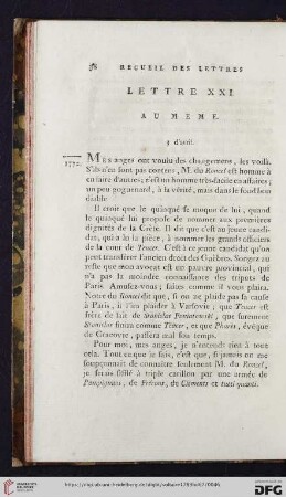 (Lettre XXI - XXX)