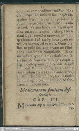 Medicatorum fontium differentiae. Cap. III.