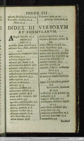 Index III, Verborum Et Formularum