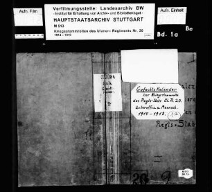 Gefechtskalender des Ulanen-Regimentes und der Kavallerie-Ersatzabteilung XIII.