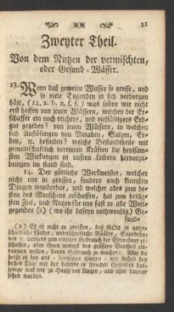 Zweyter Theil. Von dem Nutzen der vermischten, oder Gesund-Wässer