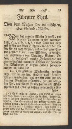 Zweyter Theil. Von dem Nutzen der vermischten, oder Gesund-Wässer