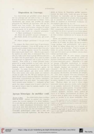 Aperçu historique du mobilier votif