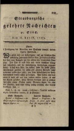 31. Stück, den 16. Aprill, 1783.