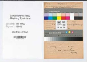 Entnazifizierung Arthur Walther, geb. 14.09.1903 (Obermeister)