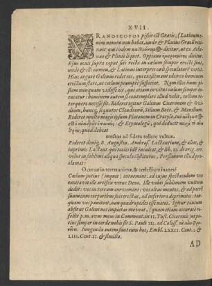 XVII. Ad Sidera Vultus.