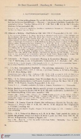 3. Naturwissenschaft. Medizin (Nr. 169-210)