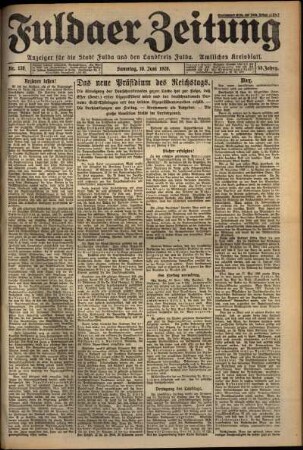 Erste Ausgabe vom Samstag, den 16. Juni 1928.