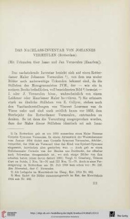 Das Nachlass-Inventar von Johannes Vermeulen (Rotterdam)