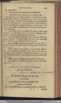 Partis Logicae Secundae sive partu propriae