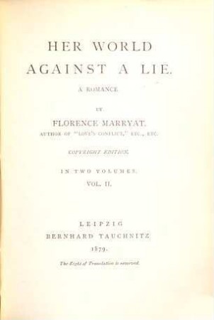 Her world against a lie : a romance, 2