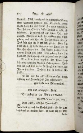 Ein und neunzigster Brief. - Fünf und neunzigster Brief.