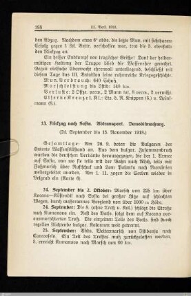 13. Rückzug nach Sofia. Abtransport. Demobilmachung