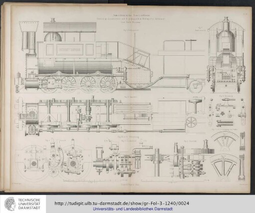 Construction und Leistungen der amerikanischen Locomotiven