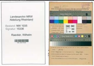 Entnazifizierung Wilhelm Raecker , geb. 08.11.1904 (Bergmann)