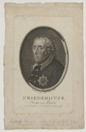 Bildnis des Friedericus II., König von Preussen