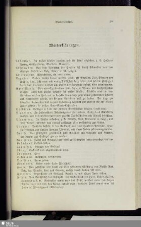 Worterklärungen