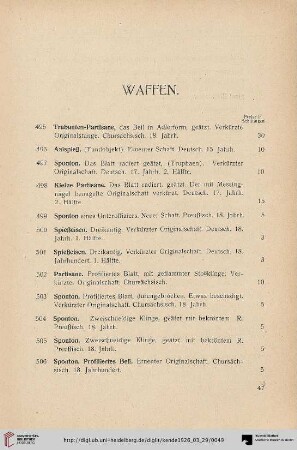 Waffen (Nr. 495-555)