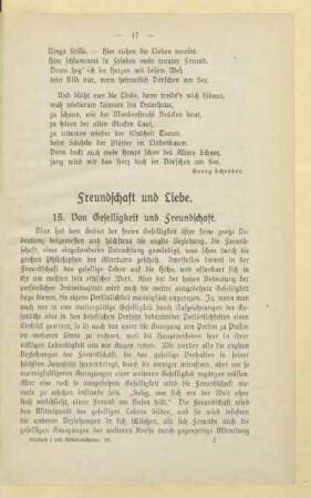 Freundschaft und Liebe
