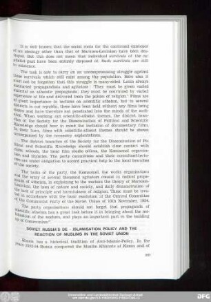 Soviet Russia's De-Islamisation Policy And The Reaction Of Muslims In The Soviet Union