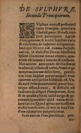 Tractatus de sulphure, altero naturae principio