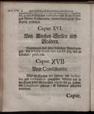 Caput XVII. Vom Consistorio.