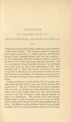 Preface to volume XVIII. of the Statistical account of Bengal