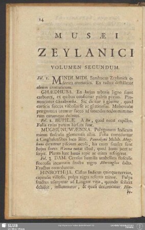 Musaei Zeylanici Volumen Secundum