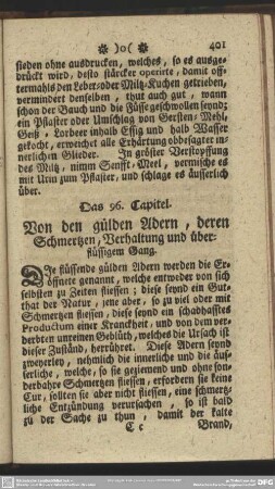 Das 96. Capitel. Von den gülden Adern, deren Schmertzen, Verhaltung und überflüssigem Gang