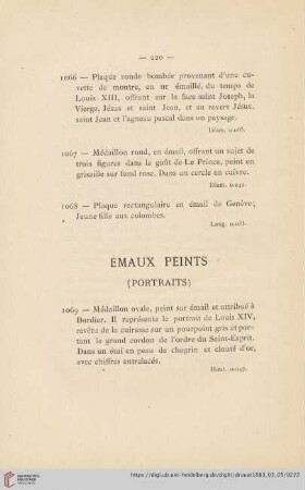 Émaux Peints Portraits (Nr. 1069 - 1093)