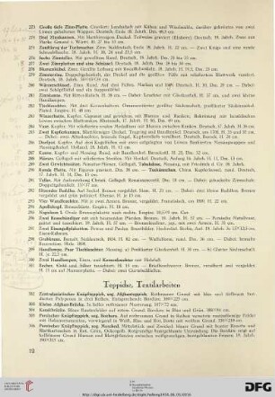 Teppiche, Textilarbeiten (Nr. 302-323)