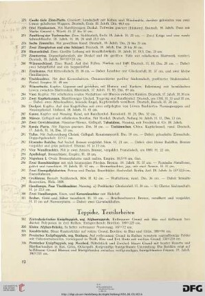Teppiche, Textilarbeiten (Nr. 302-323)