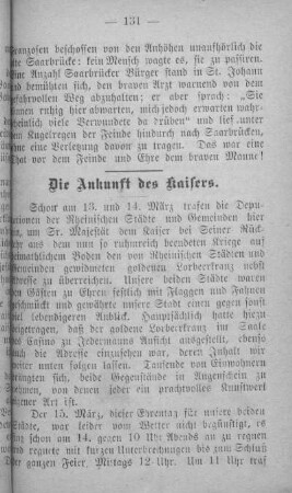 Die Ankunft des Kaisers