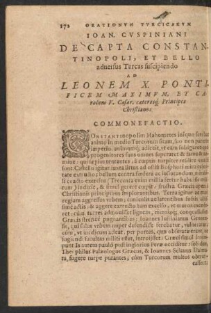 Joan. Cuspiniani ... Ad Leonem X. pontificem Maximum ...
